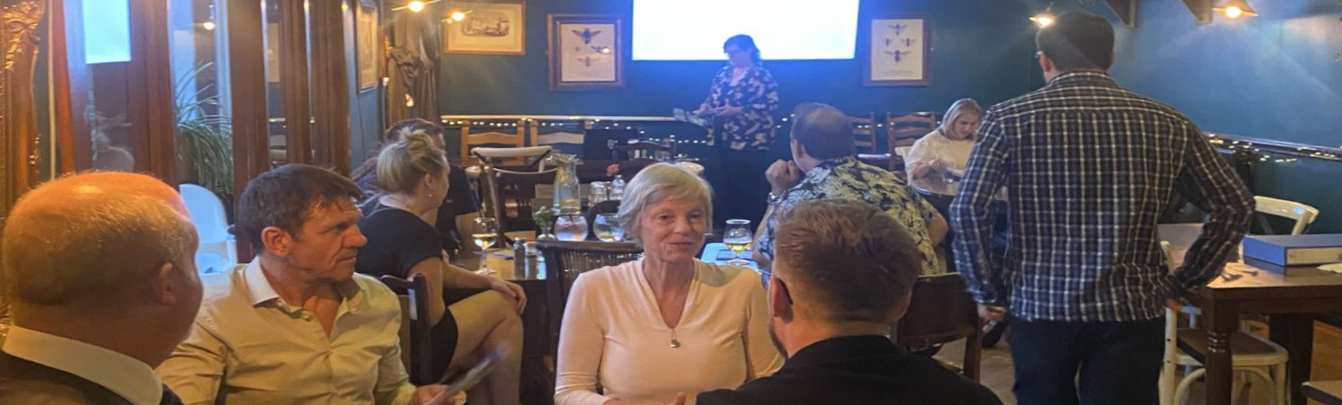 People gathered for a networking evening at a pub in Eastbourne.